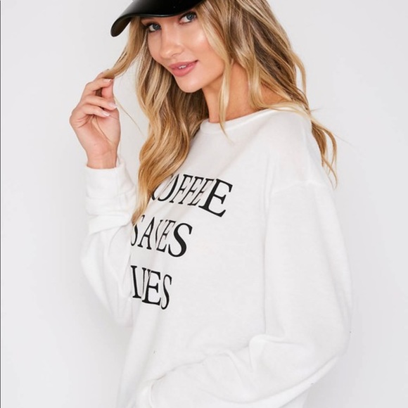 Coffee Saves Lives Lightweight Sweatshirt - Picture 4 of 6